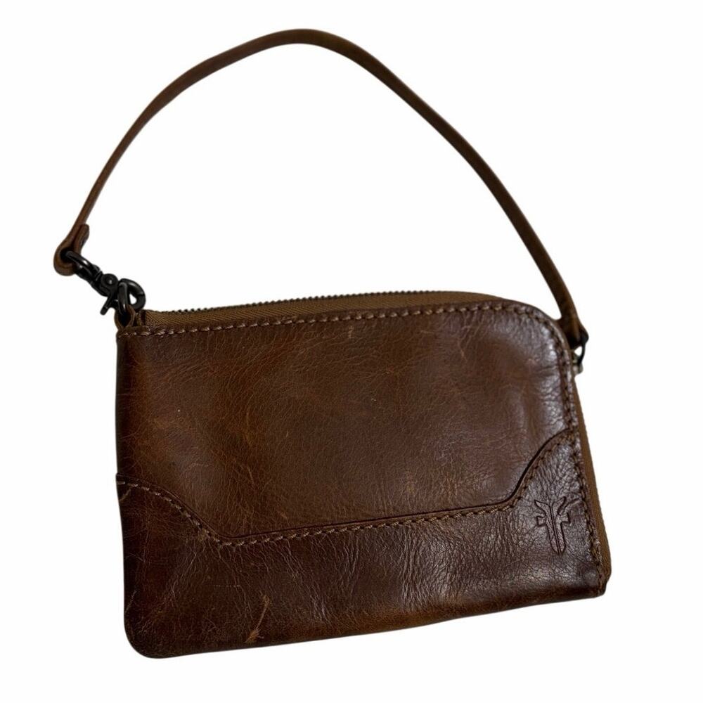 Frye Melissa Wristlet Brown Leather Credit Card Holder Money Pocket